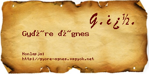 Györe Ágnes névjegykártya
